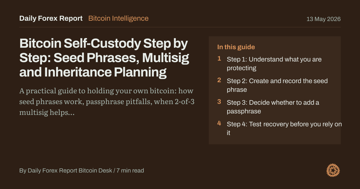 Bitcoin Self-Custody Step by Step: Seed Phrases, Multisig and Inheritance Planning: Bitcoin Intelligence, Daily Forex Report
