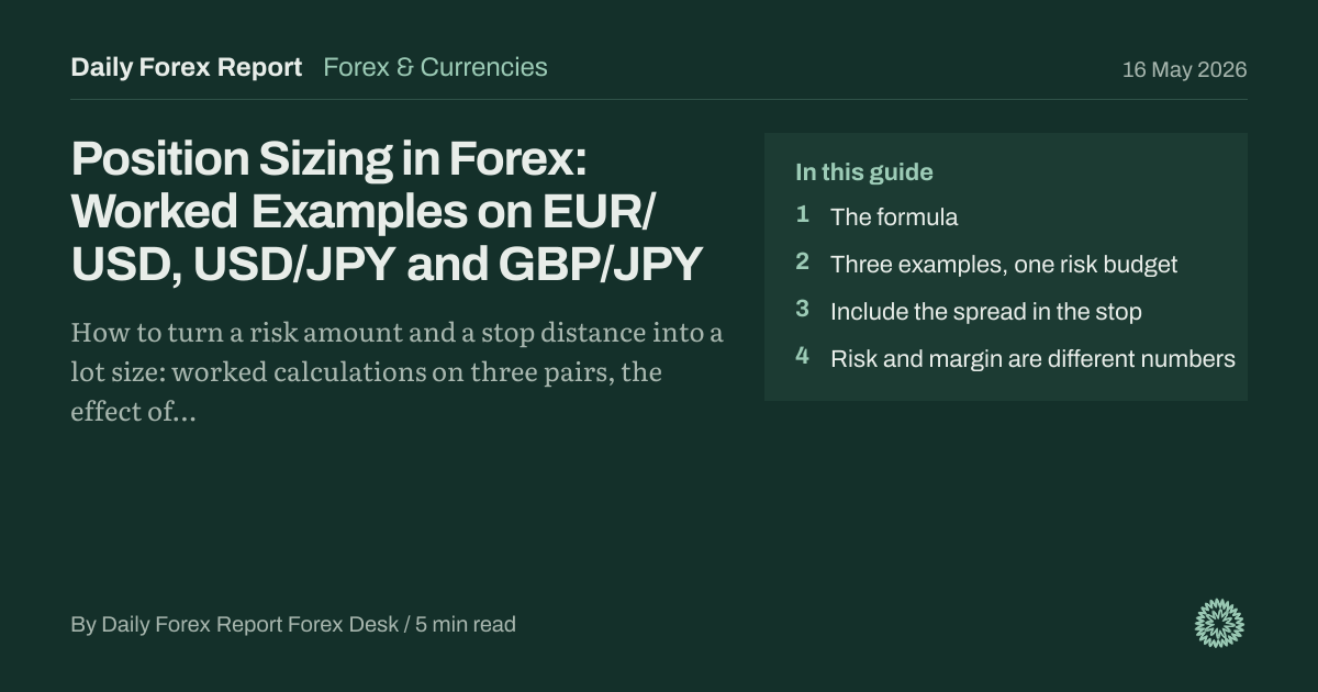 Position Sizing in Forex: Worked Examples on EUR/USD, USD/JPY and GBP/JPY: Forex & Currencies, Daily Forex Report